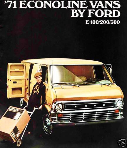 1971 ford econoline van brochure -e100-e200-e300-cargo van-supervan