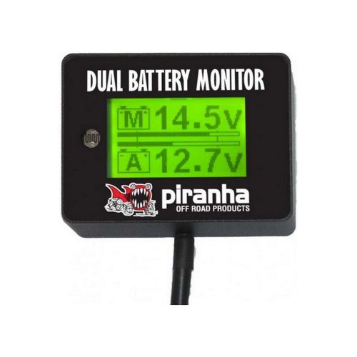 Piranha lcd digital dual battery system monitor 12 volt twin display 4wd gauge