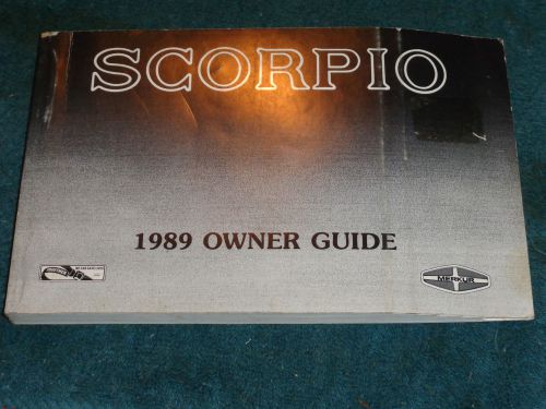 1989 mercury merkur scorpio owner&#039;s manual / original guide book