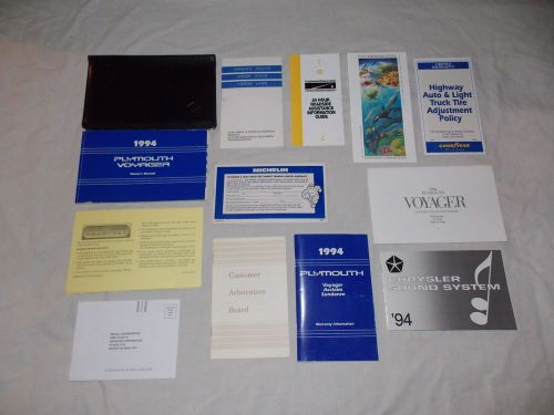 94&#039; plymouth voyager owner guide set,warranty book,sound systems,operating guide