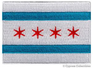 Chicago biker patch iron-on embroidered motorcycle city flag illinois emblem new