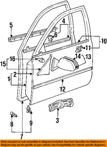 Toyota oem 6786212780 front door-door weather strip