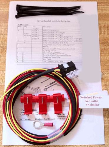 Gentex gntx 313/453 homelink or hl compass mirror wiring  kit without wire cover