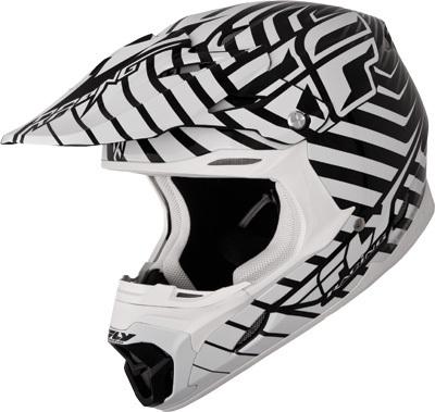 New 2013 fly racing three.4 motocross atv bmx helmet white and black