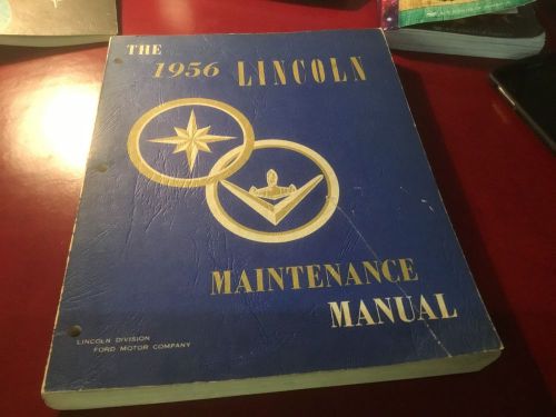 Maintenance manual 1956 lincoln