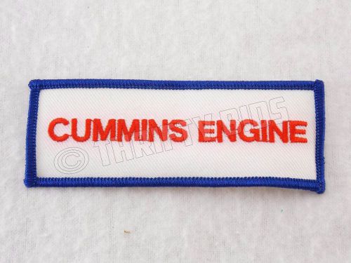 Cummins engine embroidered patch red blue white 1.5&#034; x 4&#034; new freeship