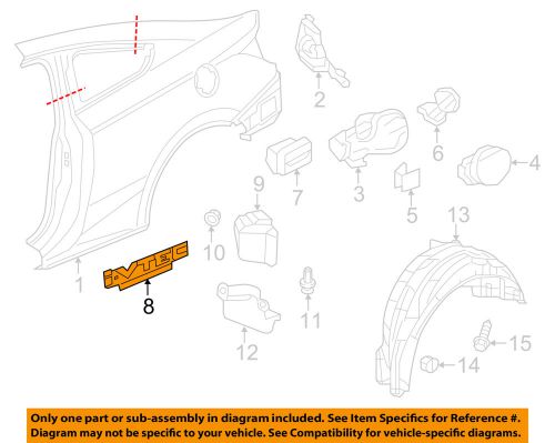 Honda oem 12-15 civic exterior-decal sticker right 75773ts9a01zb