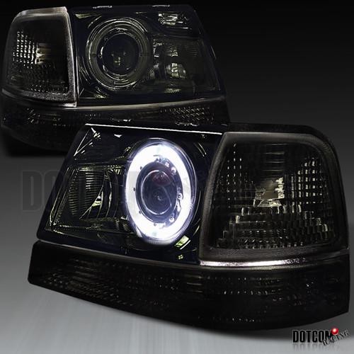 Ford 98-00 ranger halo projector smoke headlights+turn signal corner lamps pair