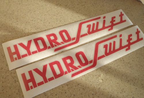 Hydro-swift vintage boat decals die-cut 2-pak 18&#034; free ship + free fish decal!