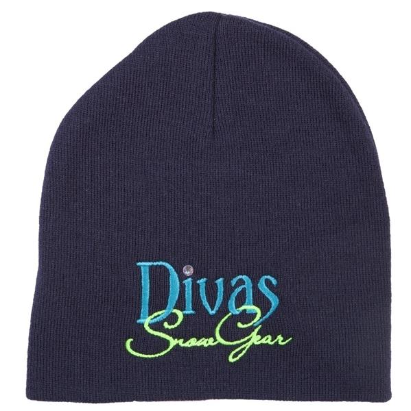 Divas snow gear ladies knit beanie - navy