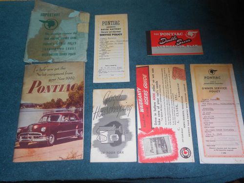 1949 pontiac owner&#039;s manual set / original 7 pieces / guide book &amp; more!