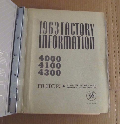 Original 1963 buick factory information manual 4000 4100 4300 general motors