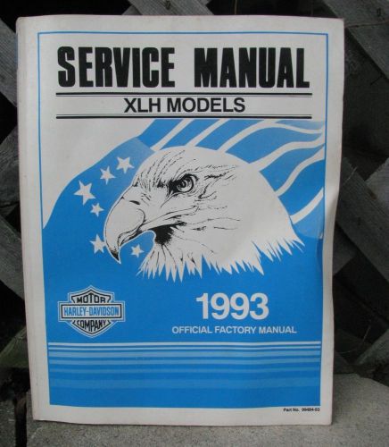 Harley davidson motorcycle 1993 xlh models official factory manual