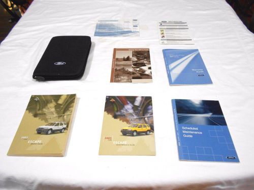 2003 ford escape owner&#039;s manual 7/pc set &amp; ford zippered factory case.free s/h