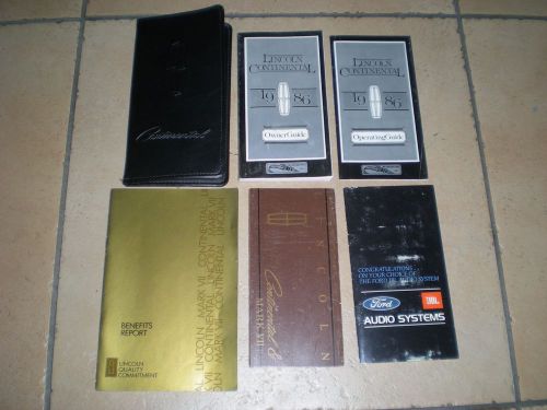 1986 lincoln continental factory original owner&#039;s user manuals books set &amp; case