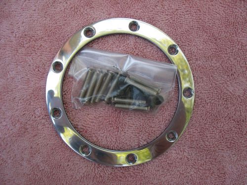 Moto-lita steering wheel top ring w/screws,polished,new,lecarra,tourist trophy,