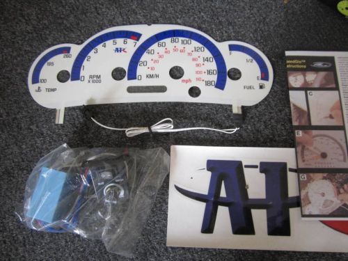 2000-2003 metric in kilometers kph pontiac sunfire white face glow gauges 180mph