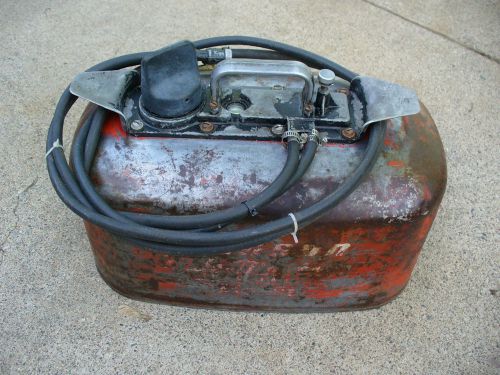 Johnson evinrude omc 4 gallon pressurized fuel gas tank w/hose cleaned &amp; tested