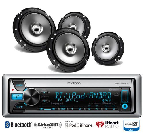 4 kenwood flush mount coaxial 6.5&#034; car speakers,kenwood bluetooth usb cd radio