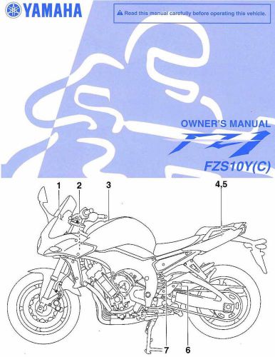 2009 yamaha fz1 fazer motorcycle owners manual -fzs1000-fzs 10 y-fzs10y-fzs10yc