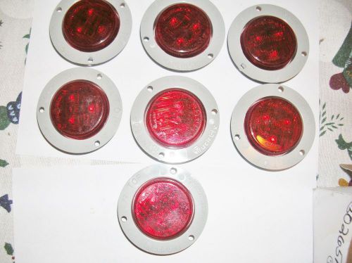 7 pcs truck lite  led  lamp red 2&#034;  flange mount 30265r