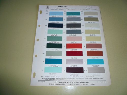 1959 chrysler ditzler color chip paint sample - vintage