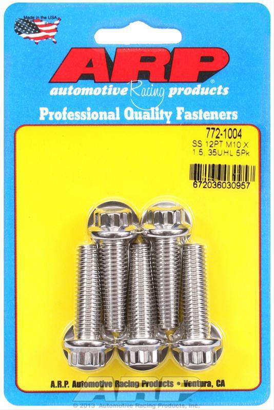Arp bolts 12-point head stainless 300 polished 10mmx1.5 rh thread 35mm uhlof5