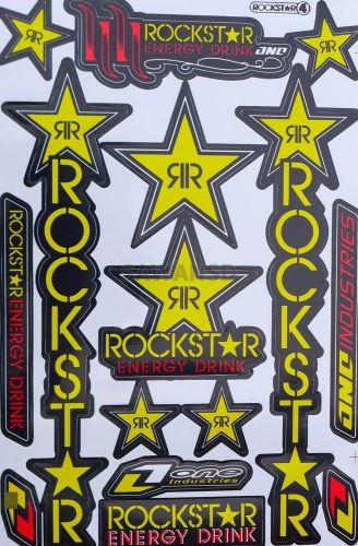 New racing decal sticker 1 sheets rockstar energy motocross motorcycle bike d013