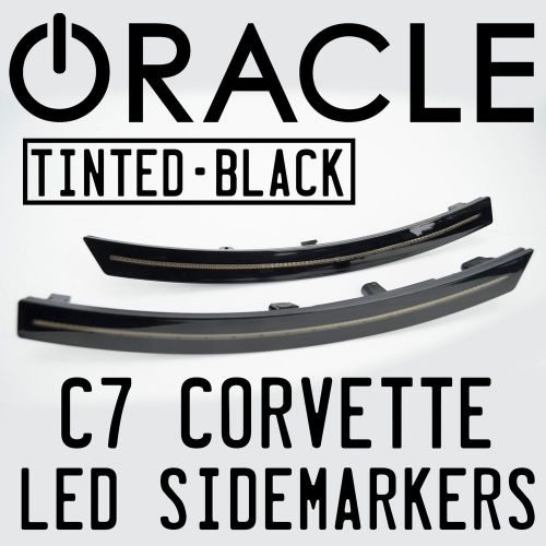 2014+ oracle chevy c7 corvette rear smd led sidemarkers 2pc - tinted black