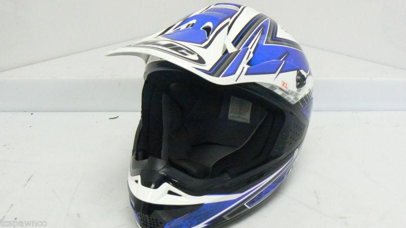 Cool! hjc cs-mx csmx white, blue, black, silver  motorcycle helmet sz: xl