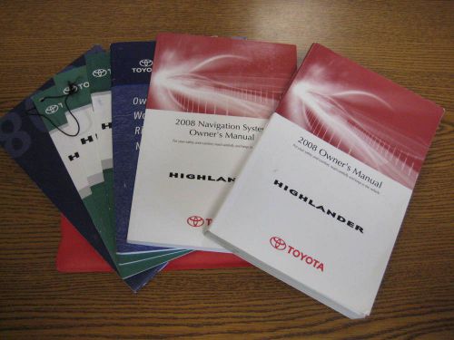 2008 toyota highlander genuine oem owners manual with navigation