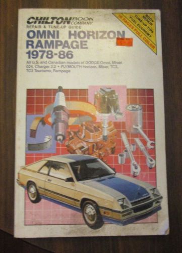 Chilton omni horizon rampage 1978-86 repair tune-up guide dodge plymouth