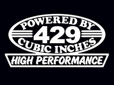 2 high performance 429 cubic inches decal set hp v8 engine emblem stickers