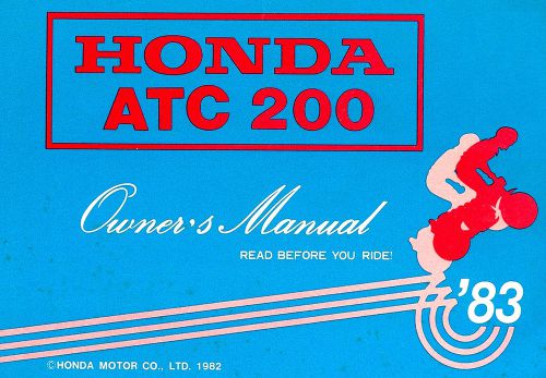 1983 honda atc200 atv owners manual -honda atc 200 atv-atc200