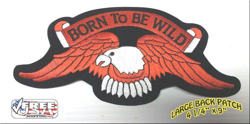 Embroided eagle born to be wild  motorcycle biker back patch large