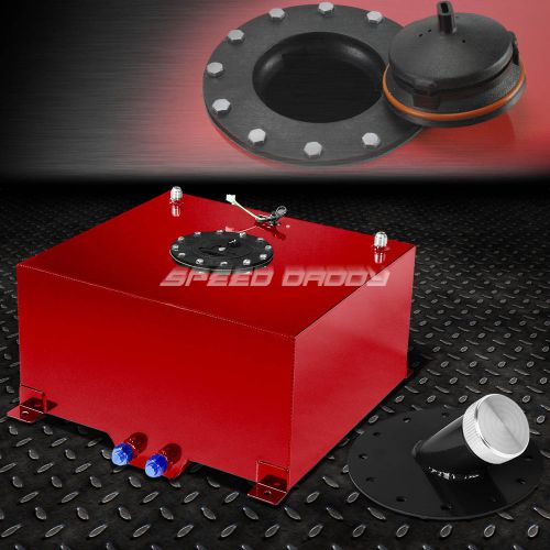 10 gallon red coated aluminum fuel cell gas tank+level sender+45° filler neck