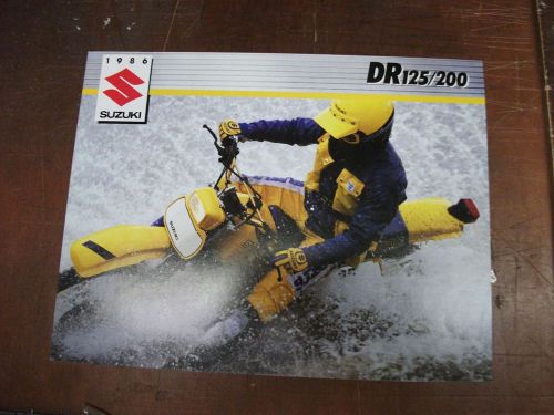 Original nos 1986 suzuki motorcycle sales brochure dr-z 125 200 drz125 drz200