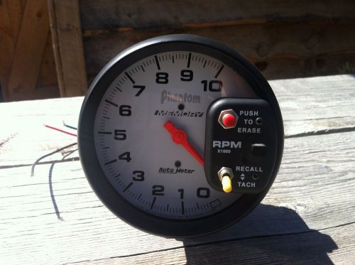 Autometer 5&#034; pedestal tachometer, 0-10,000 rpm, phantom