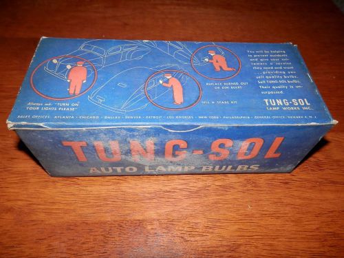 Vtg tung sol box 10 auto light bulbs lamps #1503, 50 cp, 6-8 volt new nos