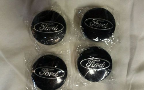 New set of 4 ford black center wheel hub cap cover  (us seller = fast arrival)