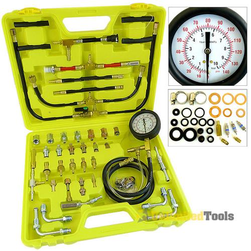 Pro deluxe manometer fuel injection pressure tester gauge kit system 0-140 psi