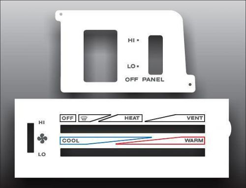 1992-1995 jeep wrangler white heater control switch overlay hvac