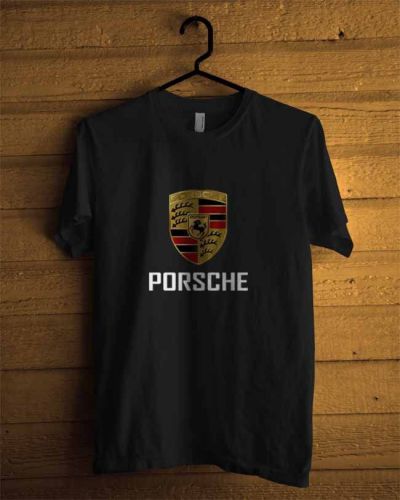 Porsche sport car sport black t-shirt short sleeve men and women exclusive
