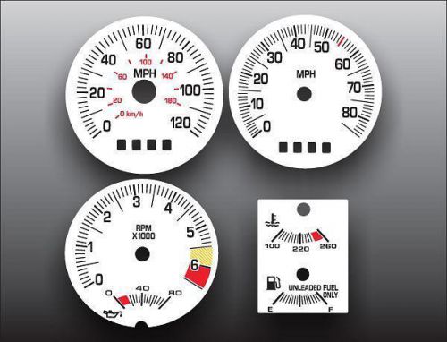 1985 pontiac fiero se gt 2.8l v6 coupe dash instrument cluster white face gauges