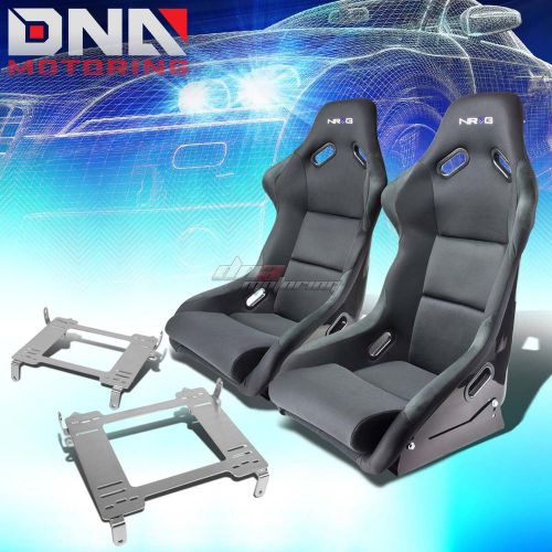 Nrg fiberglass bucket racing seats+full stainless bracket for civic fg2 fa1 fd2