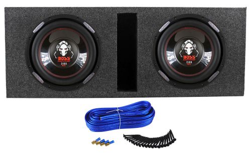 2 boss audio p106dvc 10&#034; 4200w car subwoofers + dual vented sub box enclosure