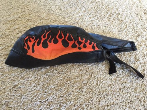 Biker skull cap head wrap flames