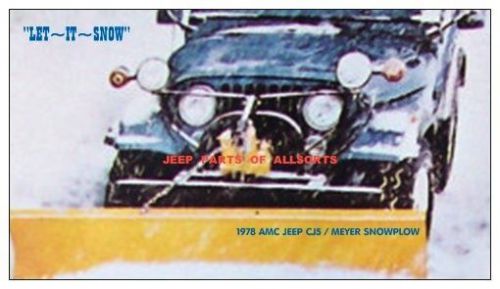 1978  amc  blue jeep  cj5  with  white hard top  +  meyer snowplow  photo magnet