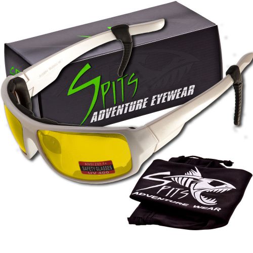 Italiano eva padded sunglasses- white frame - yellow lenses - ansi z87.1+