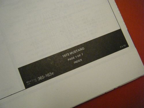 1973 ford mustang factory wiring diagrams manual schematic sheets